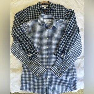 Slim fit Amazon Essentials Blue and Navy Checkered Men's Shirt Set